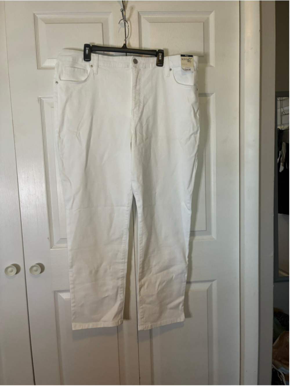 Women's Terra & Sky Straight Leg Jeans White Size 20W - Picture 1 of 7